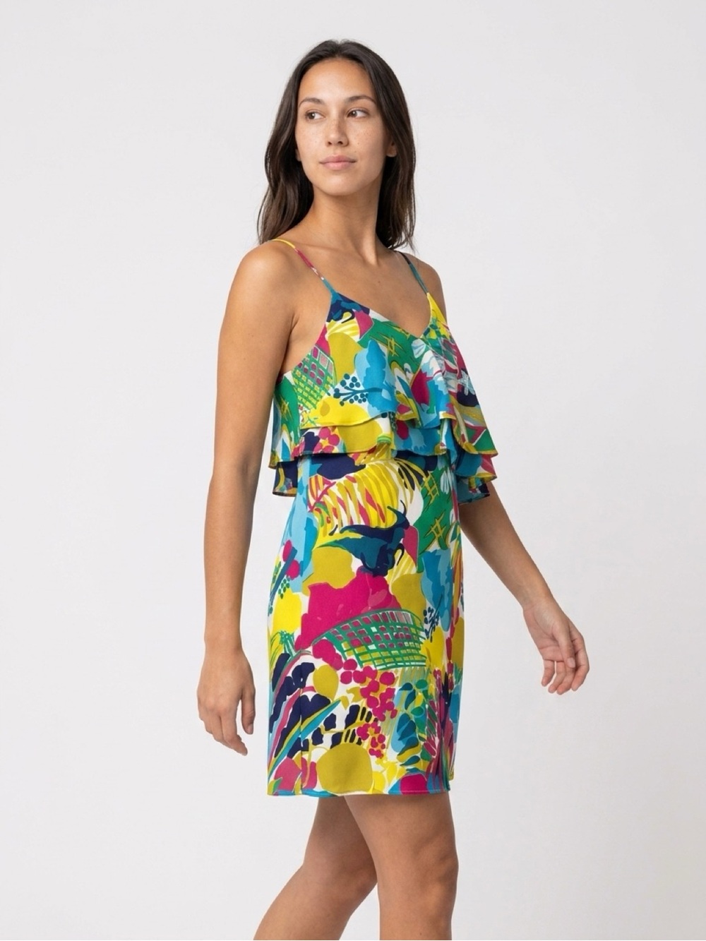 NWOT J Crew Floral Mini Dress, Ruffle, Summer, Wedding Guest, Size 2